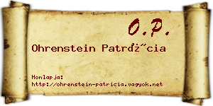 Ohrenstein Patrícia névjegykártya